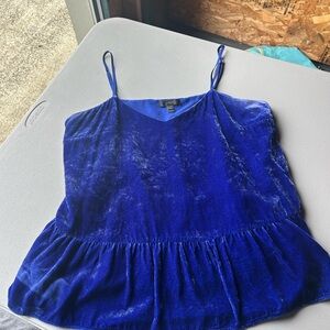 J. Crew Sapphire Velvet Camisole